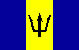 Drapeau Barbade bleu-jaune-bleu avec trident